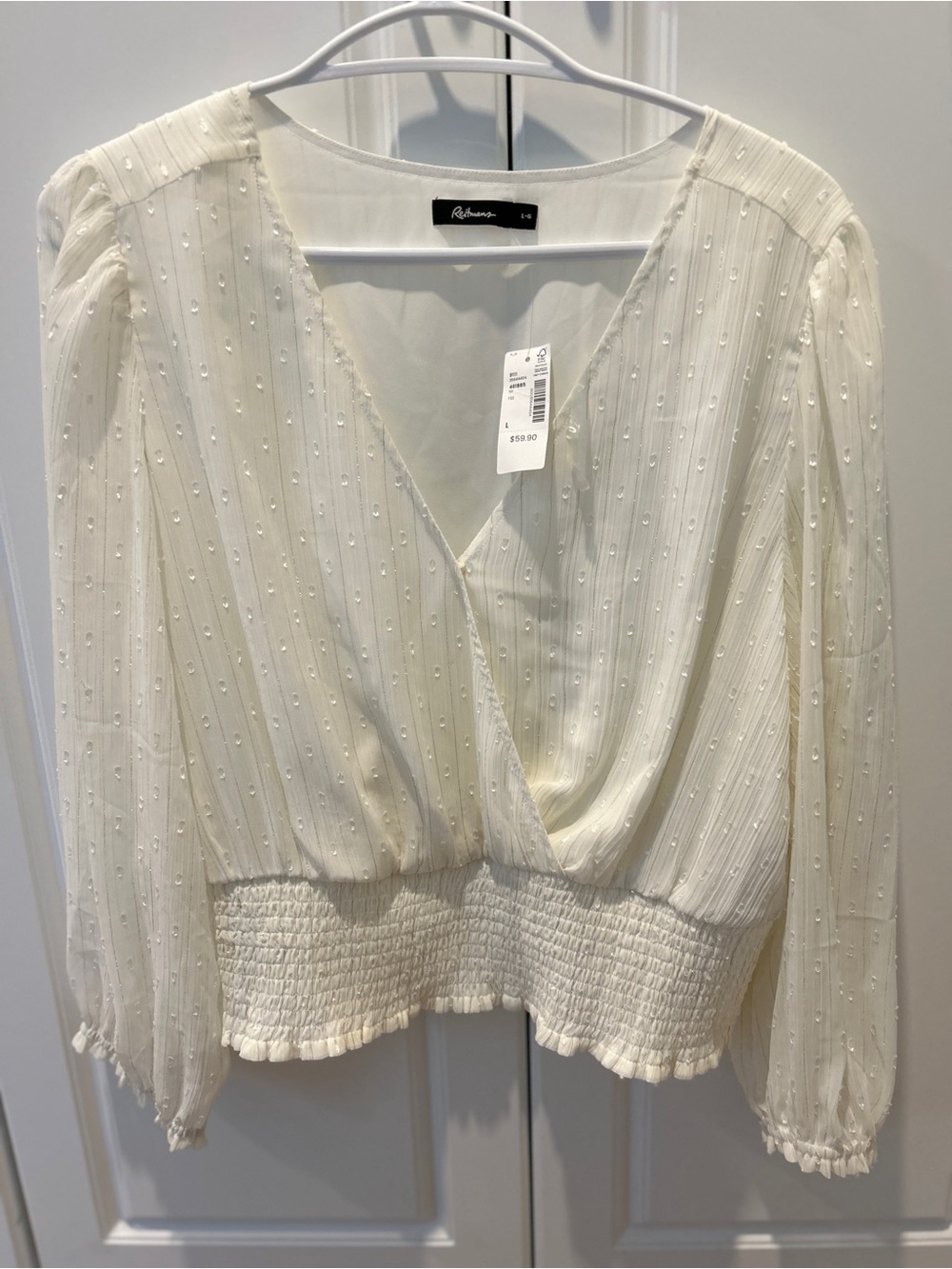 Reitmans Ivory Wrap-Style Blouse